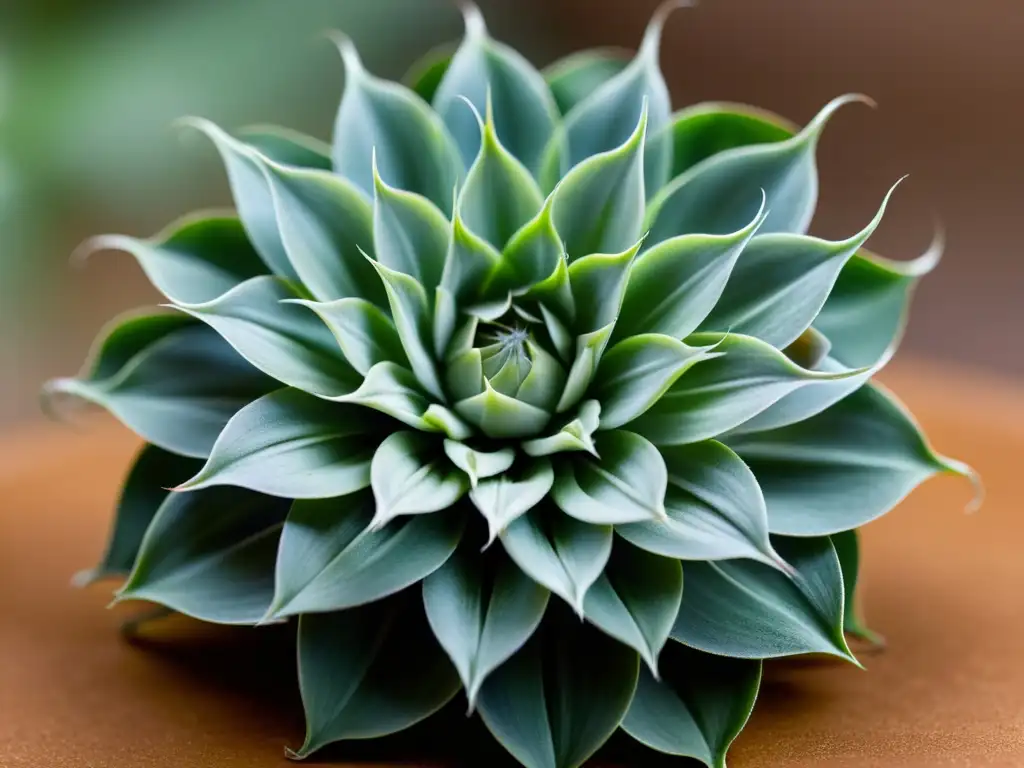 Una imagen de alta resolución de Tillandsia xerographica, una planta aérea con hojas plateadas en forma de roseta