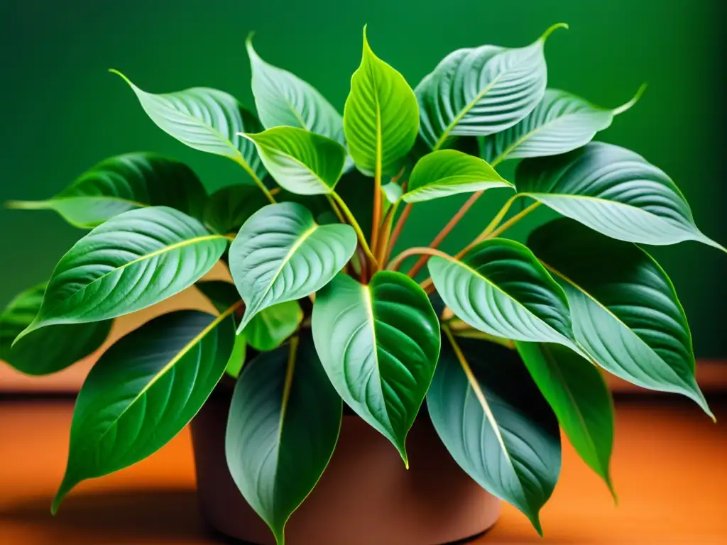 Imagen ultradetallada de una exuberante planta de interior con movimientos sutiles, evocando misterio y maravilla