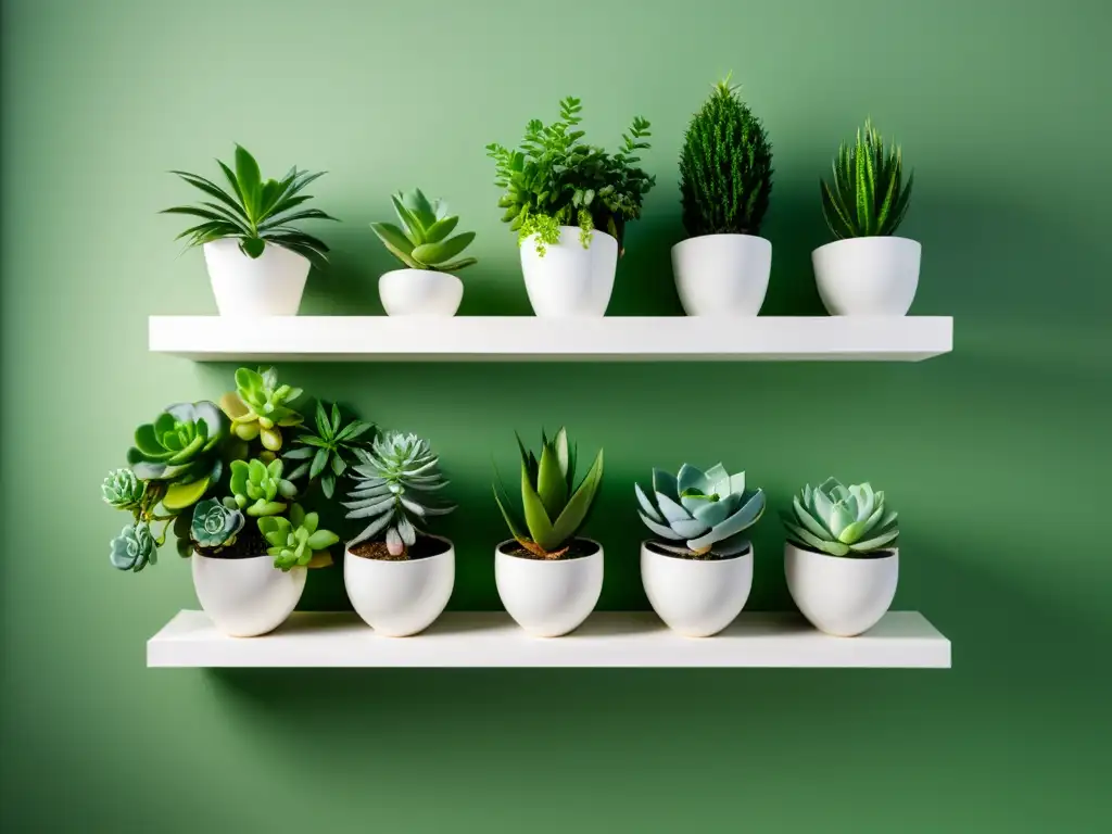 Una impresionante display de jardinería interior minimalista con alternativas innovadoras para plantar en interiores