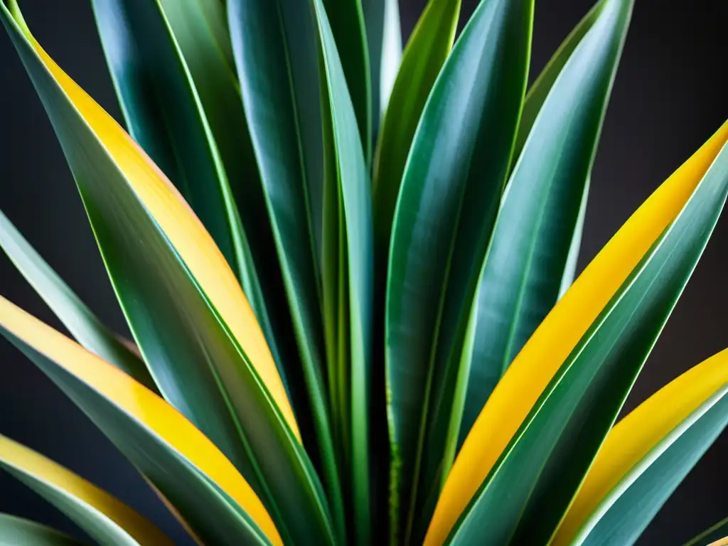 Una fotografía impresionante de una exuberante Sansevieria, resaltando su belleza natural y cuidados en interiores