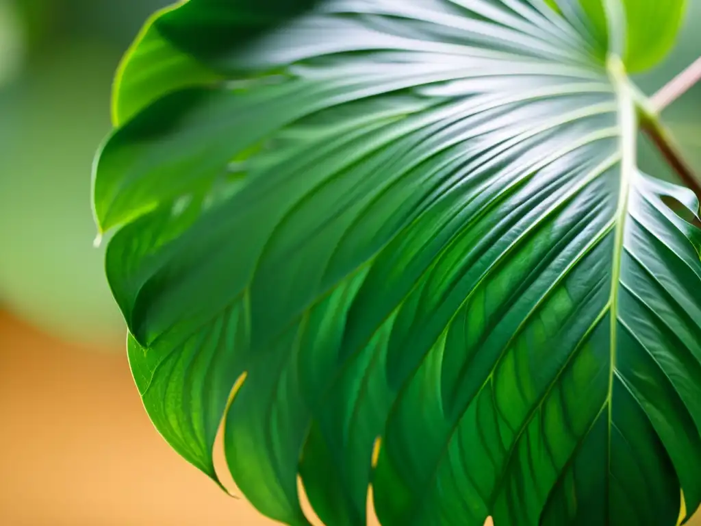 Detalle exquisito de hoja de monstera deliciosa en alta resolución Una fotografía innovadora de la exuberante hoja de monstera deliciosa, capturando su belleza interior