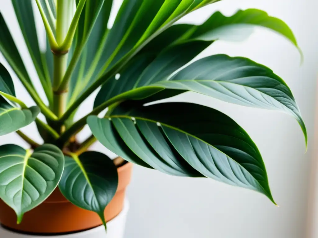 Capturando la belleza natural: cámara moderna y planta exuberante Fotografía innovadora de planta de interior capturada con elegancia y detalle por cámara moderna en un ambiente minimalista y sofisticado