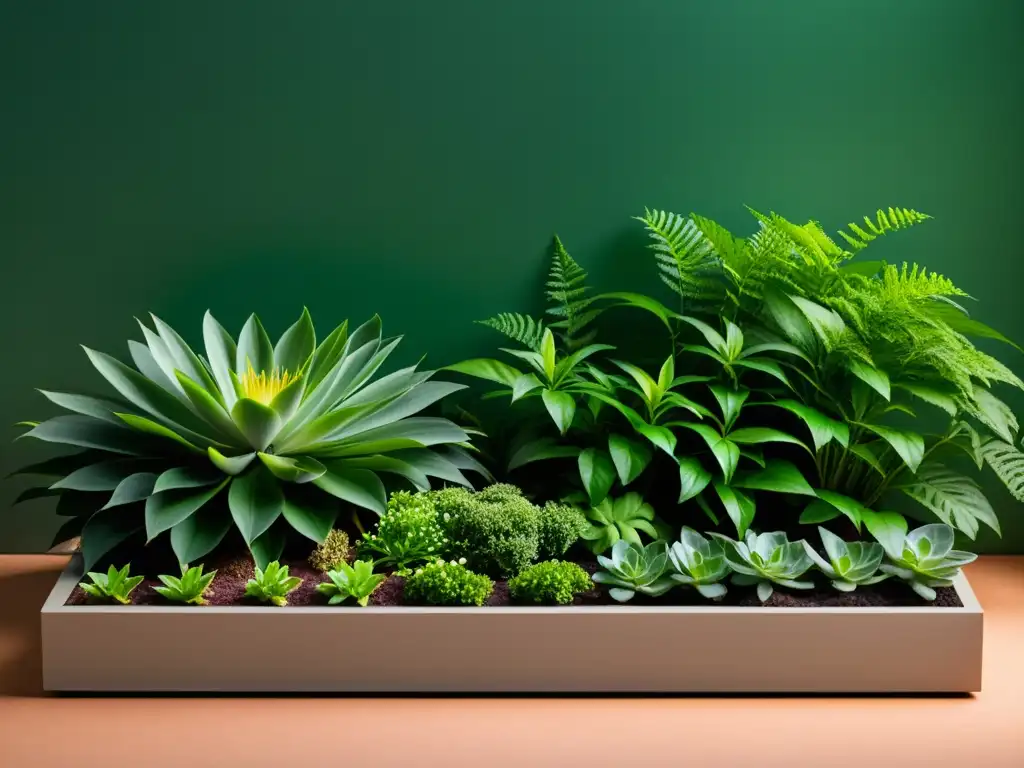 Una fotografía de jardines de interior meticulosamente arreglados, resaltando la belleza natural y la serenidad del espacio