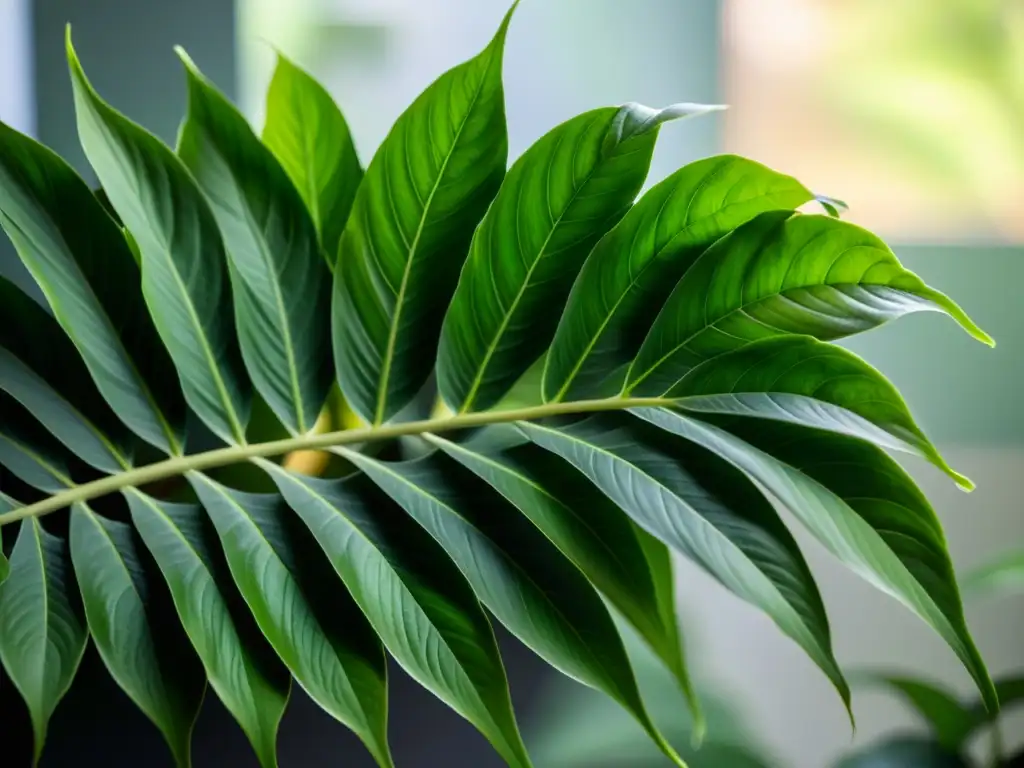 Una fotografía macro de plantas de interior, con detalles intrincados y una atmósfera serena