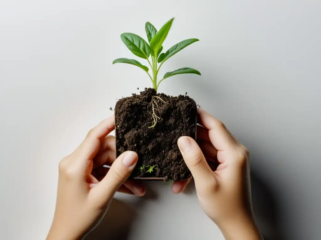 Manos expertas propagan planta en maceta, evitando errores comunes propagación plantas interiores