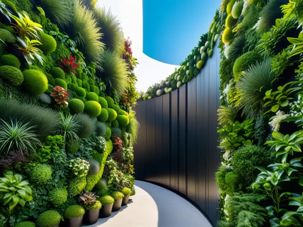 Maravilloso jardín vertical en clima extremo, muestra plantas resistentes