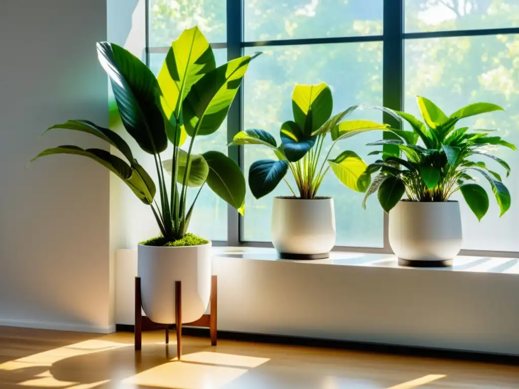 Un moderno soporte para plantas protege plantas de interior del frío