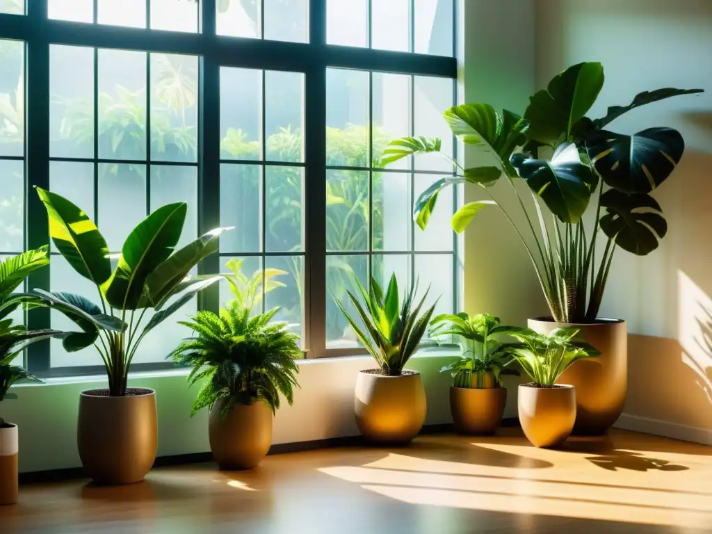 Un oasis interior soleado y minimalista con consejos para mantener plantas interiores cálidas