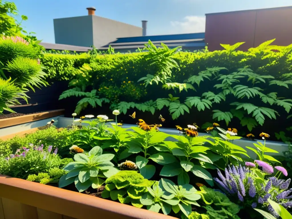 Un oasis natural en la ciudad: un refugio ecológico para aves en un jardín de tejado lleno de vida y color