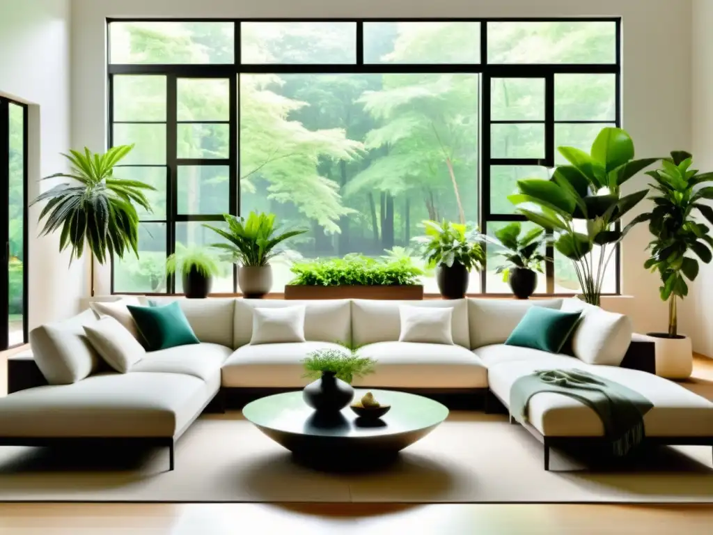 Un oasis de serenidad con plantas de interior según los principios del Feng Shui