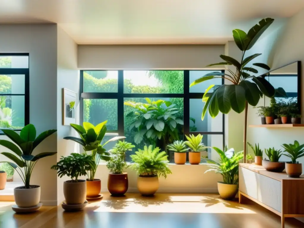 Un oasis de tranquilidad en este apartamento, con cuidado de plantas interior para una atmósfera armoniosa y relajante