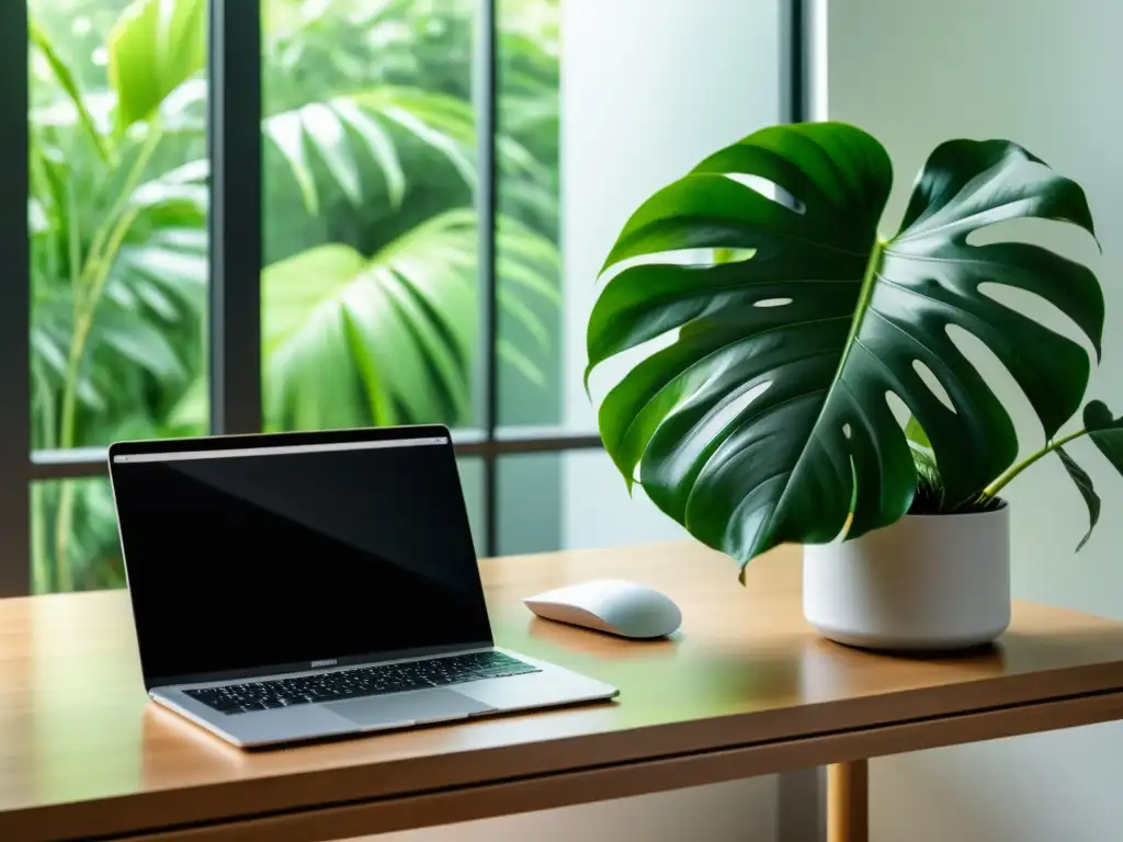 Oficina moderna con planta de interior beneficios para la productividad