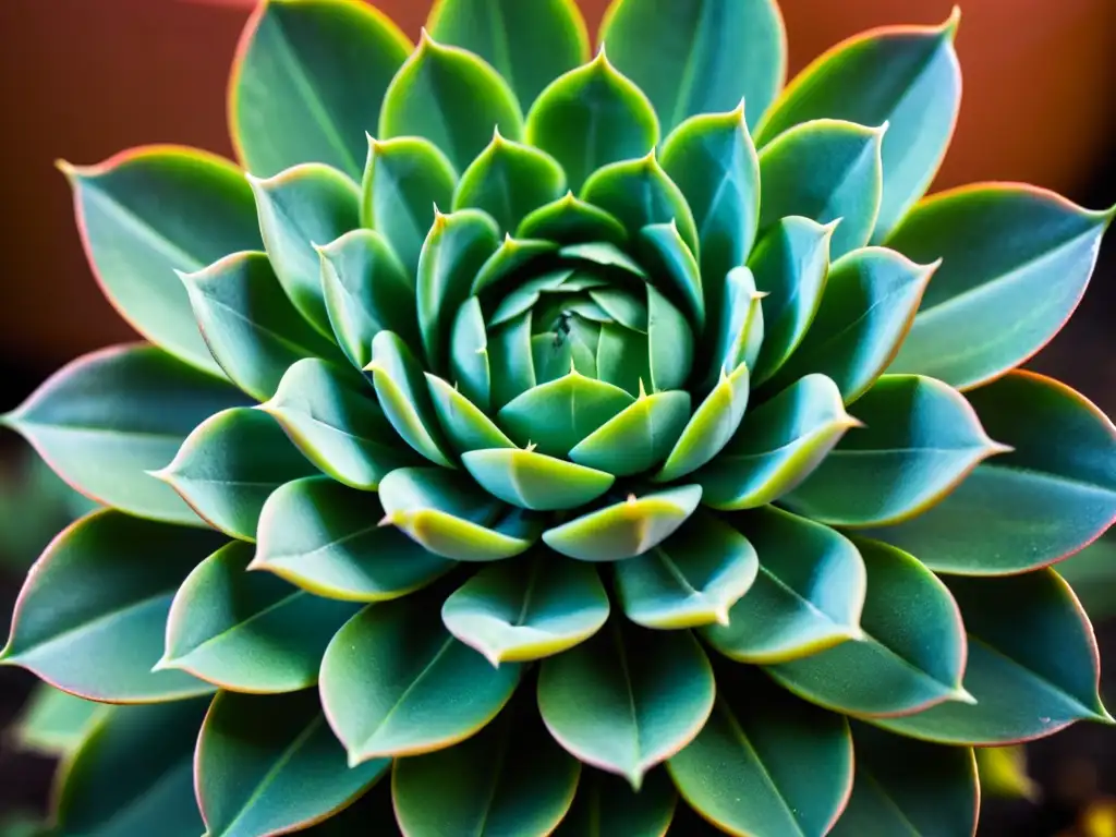 Sobreviviendo a la ola de calor: Detalle de una suculenta con hojas carnosas y patrones texturizados, destacando su belleza y resistencia al sol