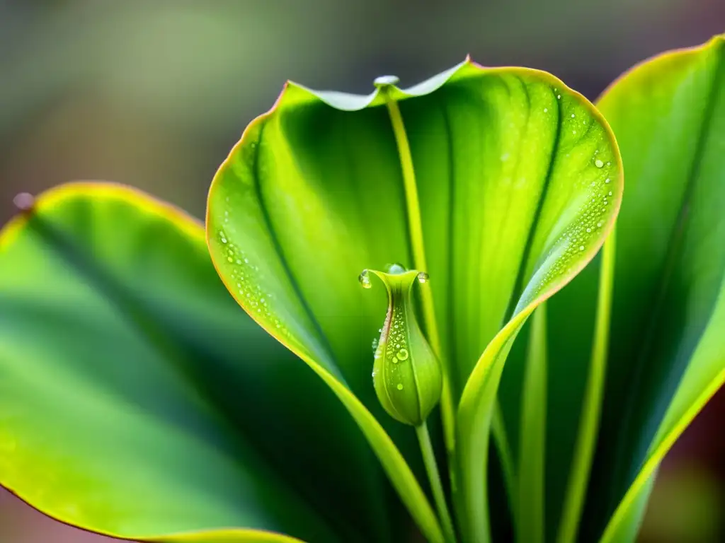 Planta carnívora con hojas verdes y trampas brillantes, seguridad para niños