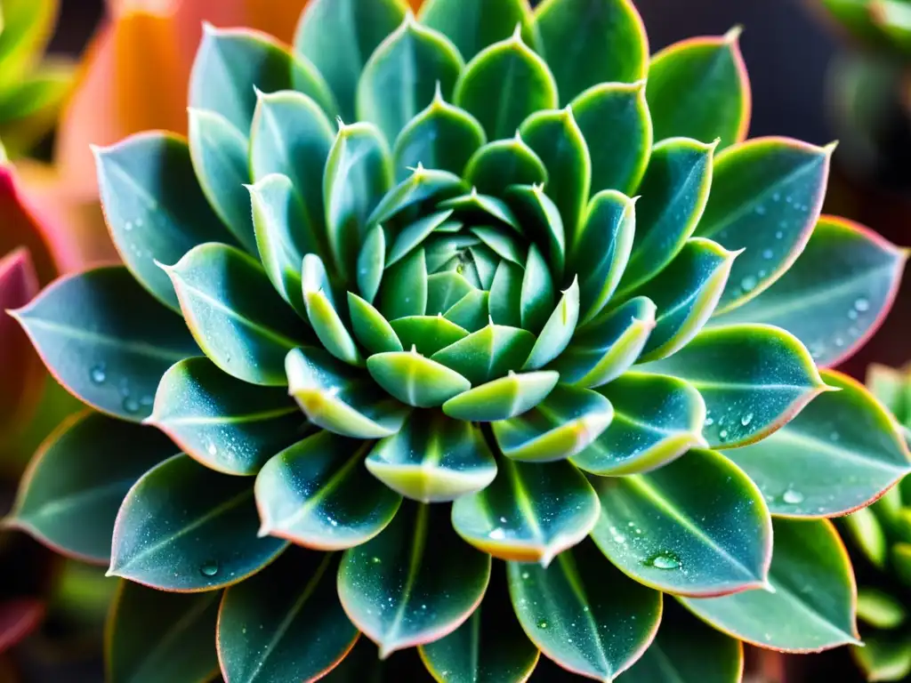 Fotografía de planta de interior detallada con gotas de agua en hojas, capturada en luz suave resaltando su belleza orgánica