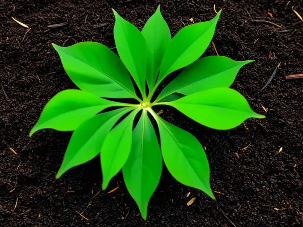 Planta de interior exuberante en maceta con beneficios del mulching para plantas