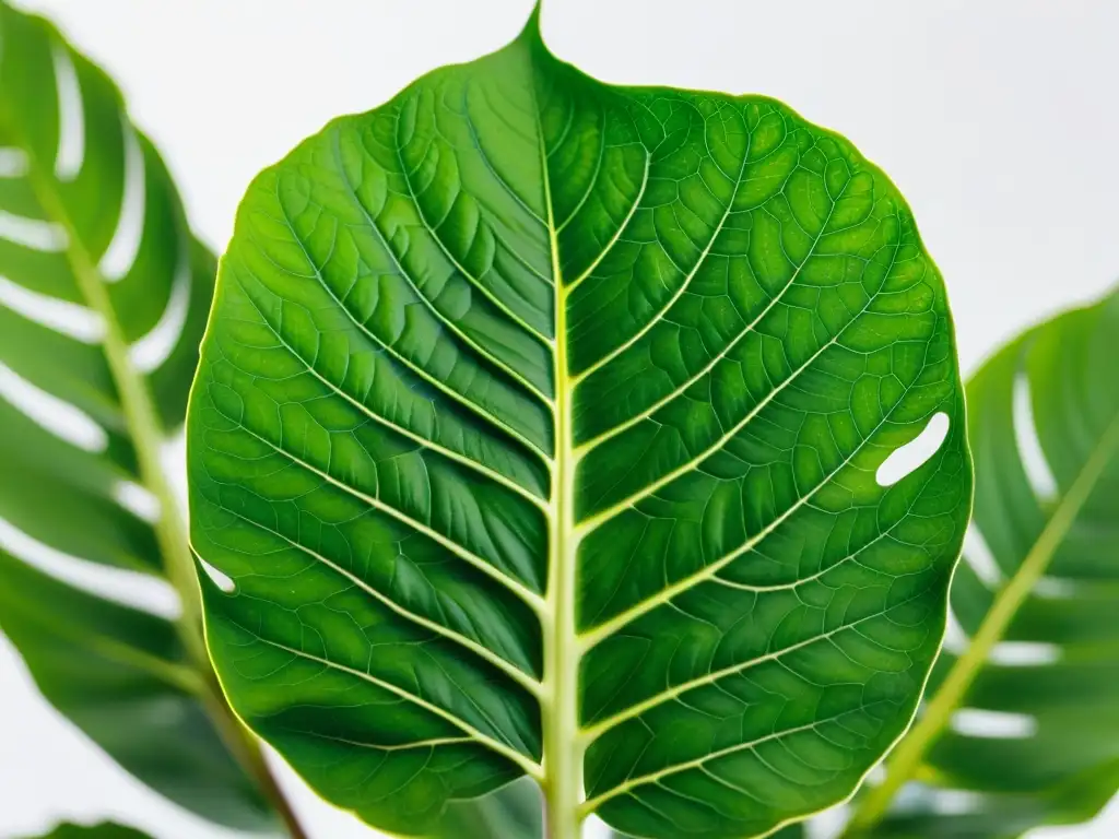 Planta de interior exuberante y saludable, sin plagas, en fondo blanco