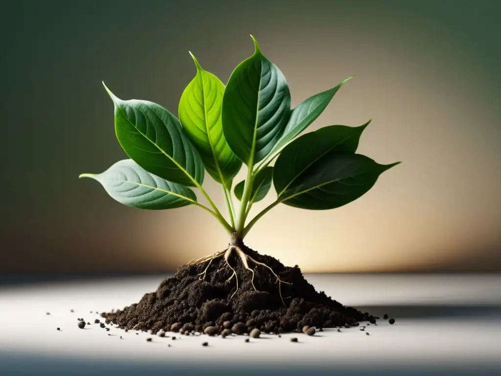 Planta de interior con raíces fuertes y saludables, fortalecer raíces plantas interiores