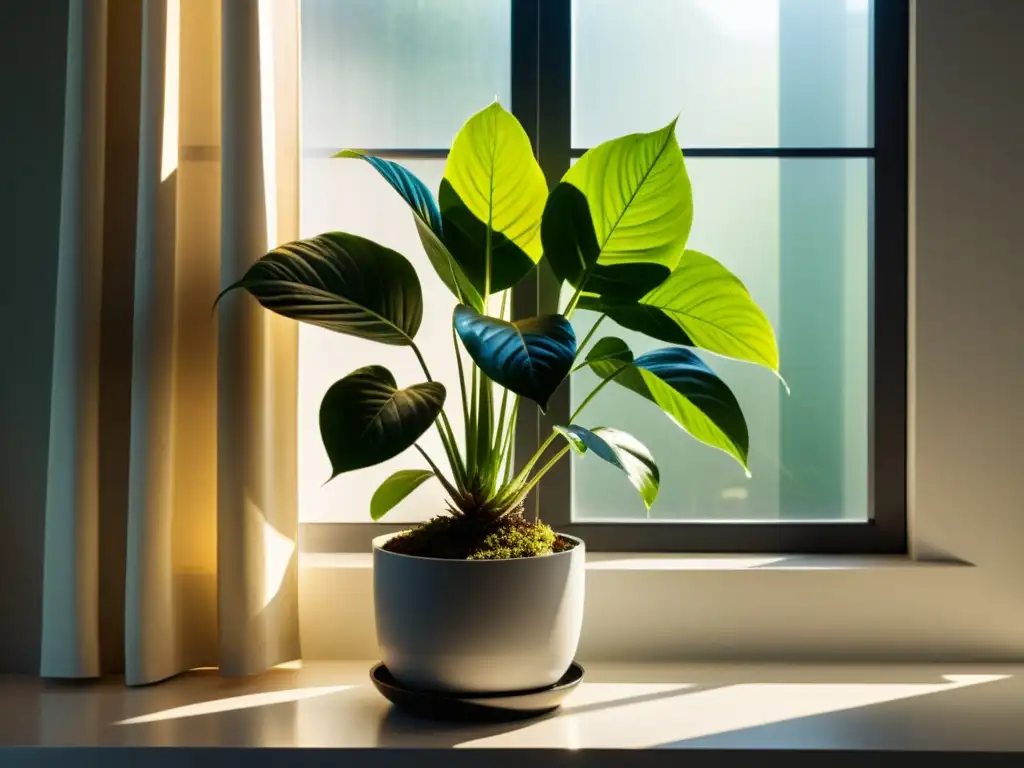 Planta de interior con exposición solar y ambiente tranquilo que mejora la exposición solar plantas interiores