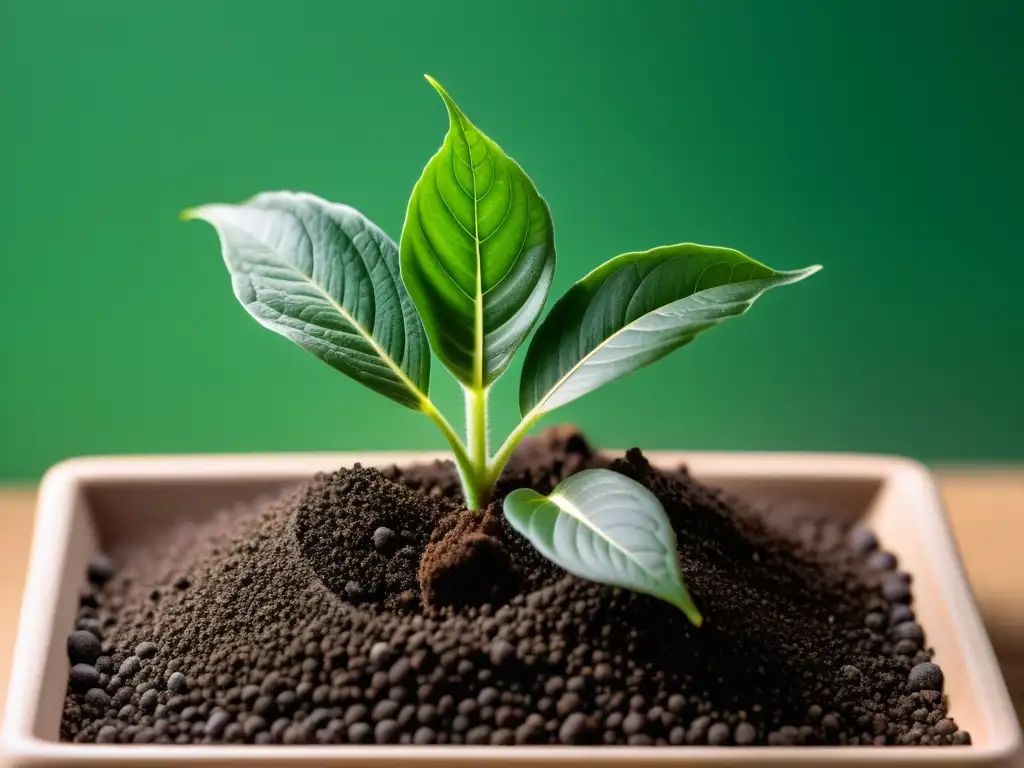 Equilibrio perfecto: planta interior vibrante en suelo neutro Planta de interior en suelo neutro, resaltando la importancia de suelos ácidos y alcalinos para plantas de interior