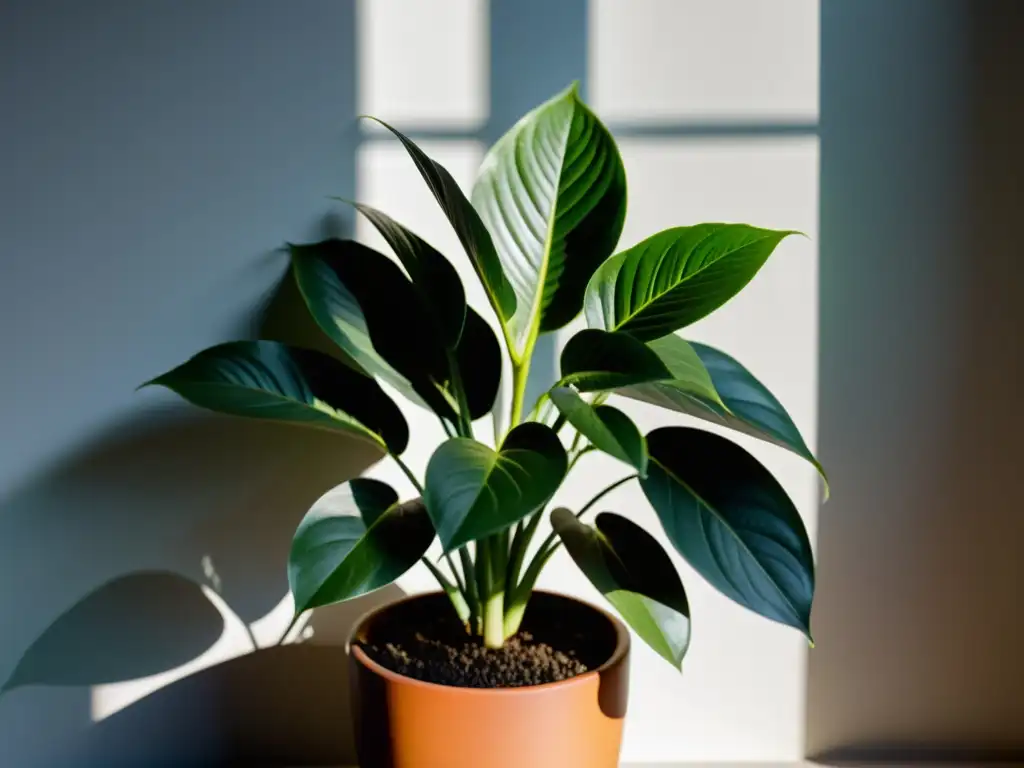 Una planta de interior muestra su recuperación en un ambiente tranquilo, resaltando su belleza y resiliencia