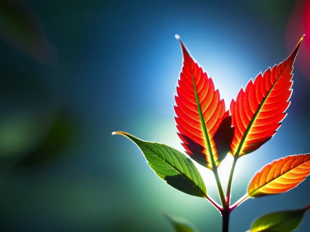 Planta verde saludable iluminada por espectro de luz para plantas, creando atmósfera de calma y equilibrio