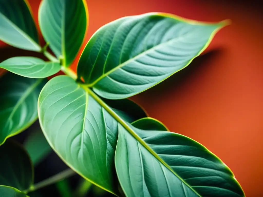 Fotografía de plantas de interior: Detalle impresionante de una planta verde en una imagen minimalista y equilibrada en la pantalla del smartphone