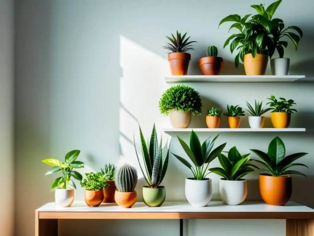 Plantas de interior en óptimas condiciones, iluminadas por suave luz solar