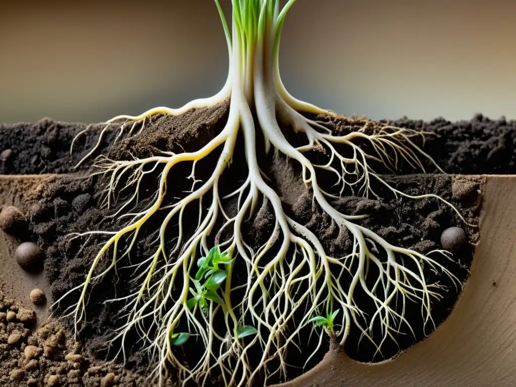 Raíces de planta: salud vs Raíces de planta de interior: contraste entre suelos ácidos y alcalinos