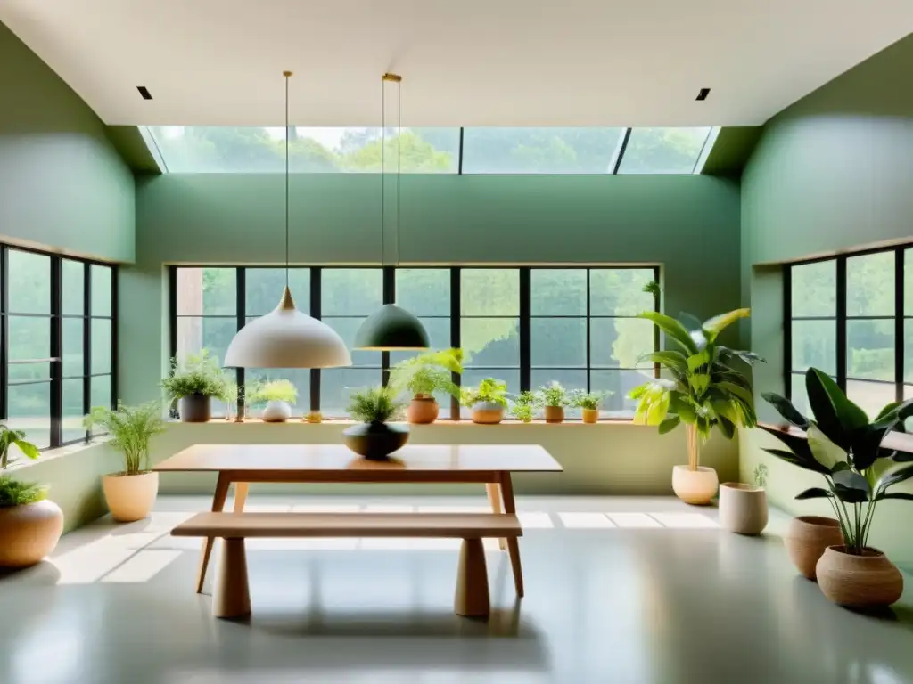 Crear rincones biofílicos en casa: Espacio interior sereno con plantas en armonía, iluminado por luz natural y atmósfera tranquila