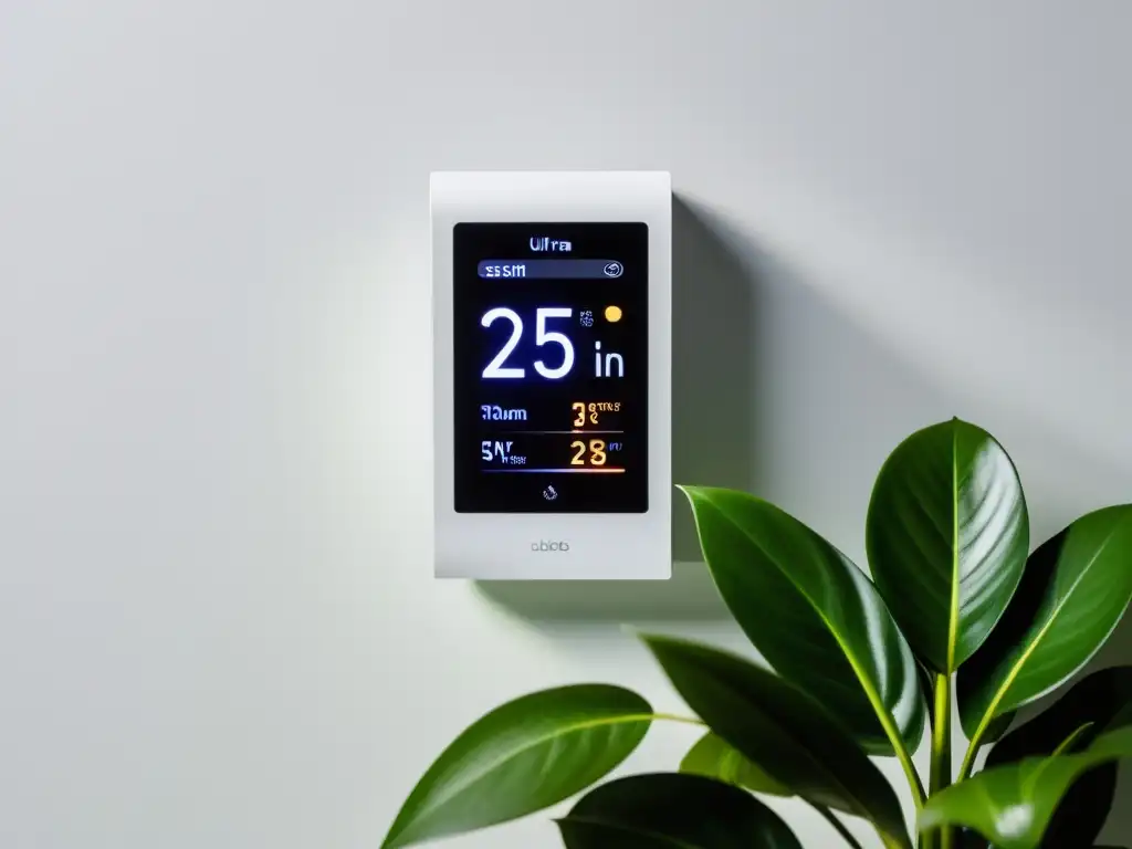 Un sistema de control de temperatura y luz para plantas de interior con diseño minimalista y sofisticado