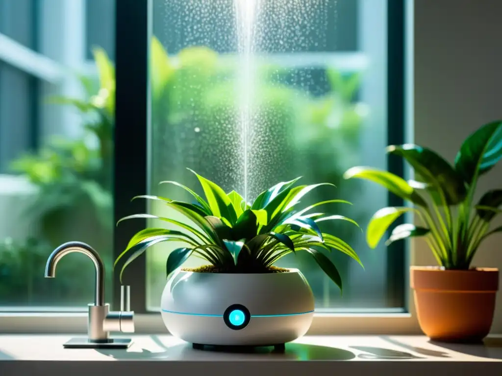 Un sistema de riego automático para plantas de interior que irradia eficiencia y sofisticación