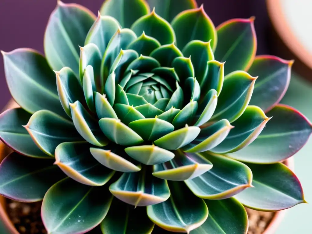 Una suculenta rara con patrones asombrosos en hojas, que muestra una hermosa transición de colores