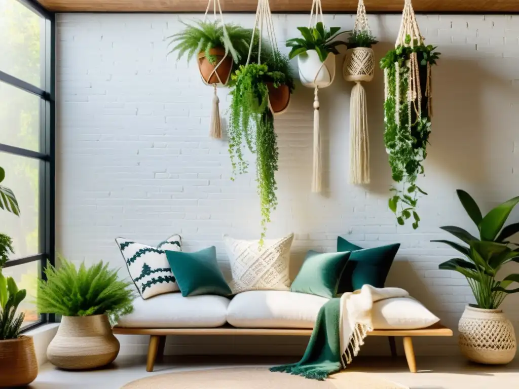 Un jardín vertical exuberante con decoración bohemia, adaptar jardines verticales decoración interior