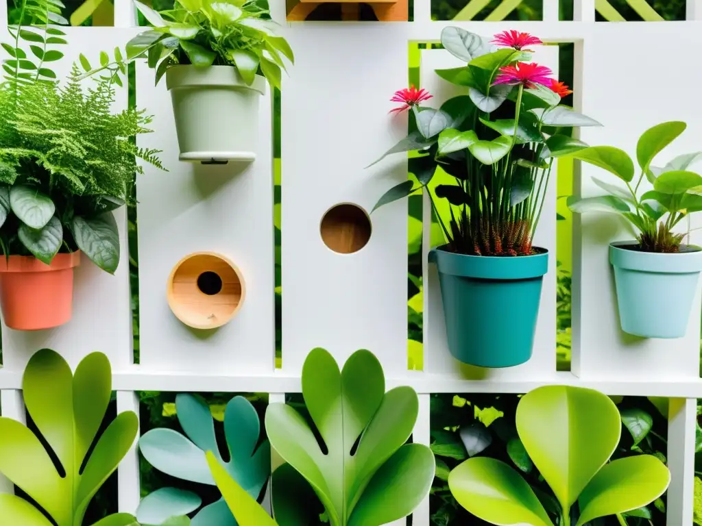 Un jardín vertical vibrante y caprichoso para niños en casa, con plantas exuberantes y elementos interactivos en un ambiente sereno y acogedor