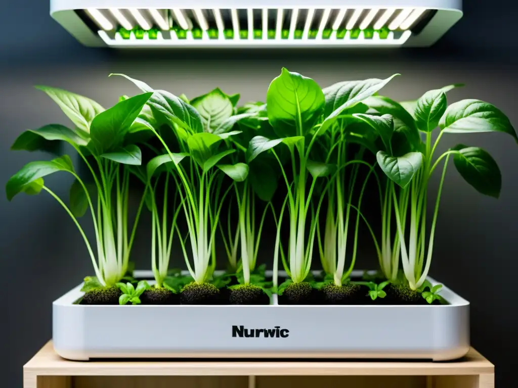 Vibrante jardín hidropónico en interiores, muestra técnica de monitoreo de plantas hidropónicas