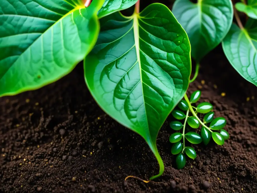 Vibrante red de raíces entrelazadas de plantas de interior, bañadas por luz natural, muestra los beneficios de plantas de interior