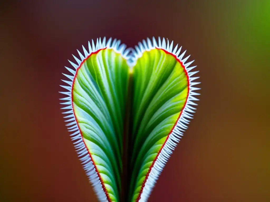 Vista cercana de planta Venus atrapamoscas con sus trampas y superficies nectaradas, irradiando belleza y elegancia